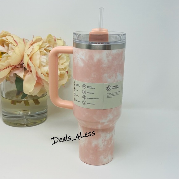 Stanley Tumbler 40 oz Peach Tie Dye Limited Edition Quencher Pink, Blush RARE - Picture 3 of 5